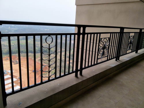 Exterior Aluminium Deck Railing Decorative with Flower