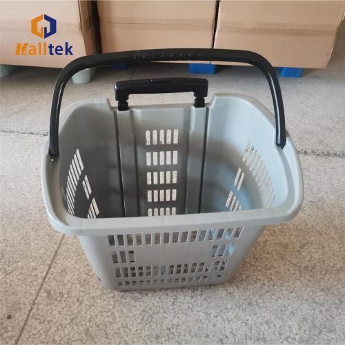 Supermarket Telescopic Handle Wheeled Shopping Basket
