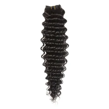 Wholesale Peruvian Deep Wave Bundles Human Hair Extensions, Natural Color Virgin Hair Curl Weave Bundles With Closure