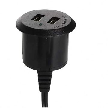 Pobite de chargeur USB 5V 2A Adaptateur - Solution de chargement USB de type Round pour canapé et lit
