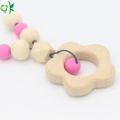 Fashion Baby Silicone Teether Necklace Chew Bead