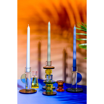 Taper Candle Holder Glass Irregular Candle Holder Set Factory