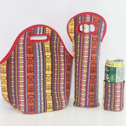 Insulated neoprene lunch box tote