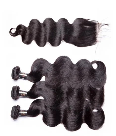 3 Bundles Unprocessed Brazilian Body Wave Virgin Hair With Closure Human Hair Bundles In Bulk