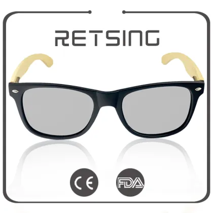 Revo mirror high quality handmade bamboo sun glasses