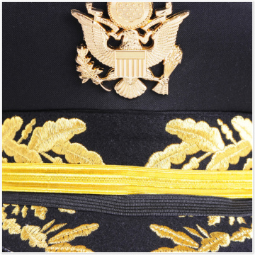 factory made black military cap/captain cap with gold embroidery