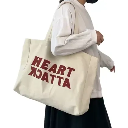 Minimalist Durable Fashion Large Custom Canvas Shopping Bag