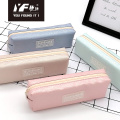 Popular simple color embroidery partysu pu pencil case