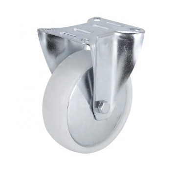 Industrial Heavy Duty Rubber Caster and Wheel Set: 3/4/5 Inch White Casters, Warehouse Trolleys, Flat Trailers, Furniture Wheels with Mute Fixed Universal Brake