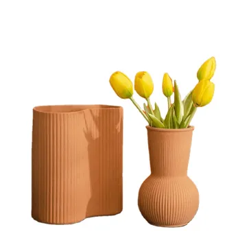 Rustic European Matte Terracotta Vase for Home Decor