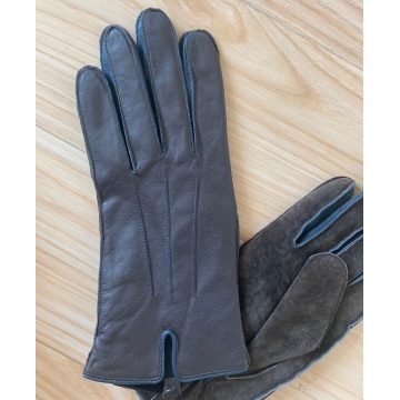 Black leather gloves ladies fashion