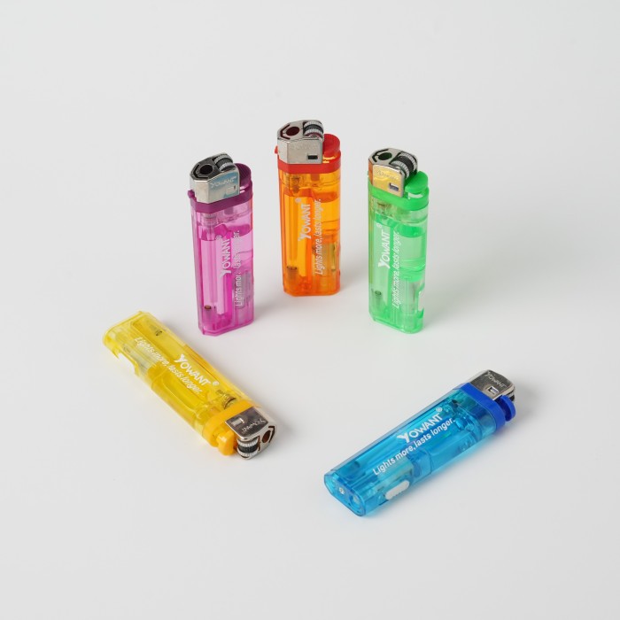 Isqueiro LED colorido transparente