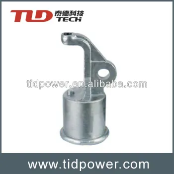 Line post polymer insulator end fitting horizontal trunnion type