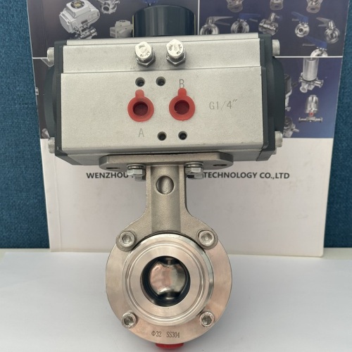 Pneumatic Food Grade Clamp Stainless Steel Butterfly Valve