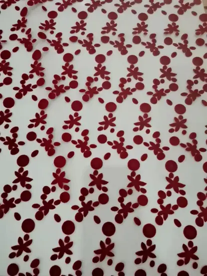 New flower design flocking fabric for sofa upholstery fabric