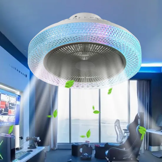 SLYNN Smart RGB Ceiling Fan with Dimmable Light for Bedroom and Living Room