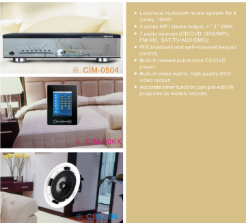 4 Zones Smart Home Integrated System for Background Music CIM-0504