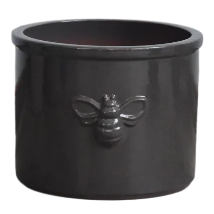 Outdoor Ceramic Glazed Flower Pot Cylinder Bee Pot