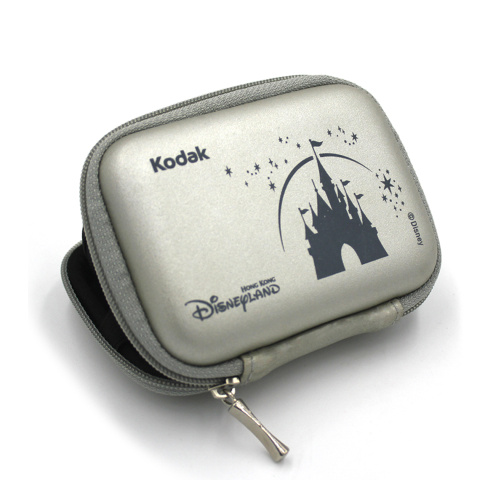 Promotional portable pu leather earphone case with printing