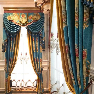 European style blackout high-end retro curtains