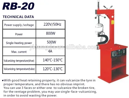 China Professional Tire Vulcanizer for sale Tongda RB-20 Box Tyre Vulcanizer Cheap Tyre Vulcanizer