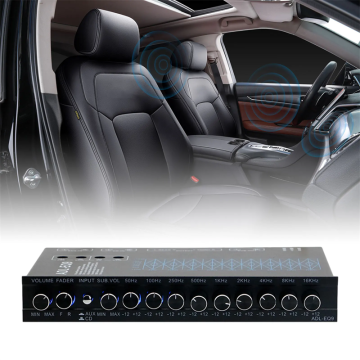 9-Band Car Audio Equalizer with DSP Chip for RV/Boat/Car Metal Subwoofer (12V DC)