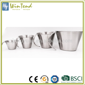 Drinking wine etching calibration stainless steel 100ml measuring cup set
