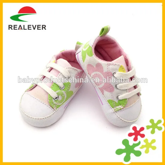 Flower pattern canvas sport shoes baby girl