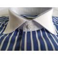 Hombres casuales y/d Poplin Italia Collar Camisa Long