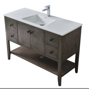 Solid surface one time form cabinet basins