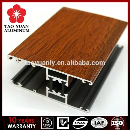 Hot sales of wood aluminum doors and windows profiles