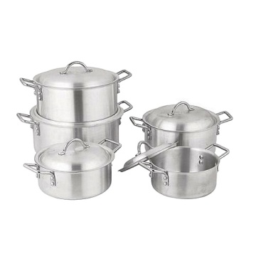 Set di attrezzi da cucina in alluminio antiaderente compresa la pentola di cottura in alluminio polacco satinato