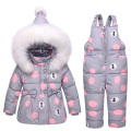 Kids Clothes Girls Down Coat Children Warm Toddler Snowsuit Outerwear + Romper Clothing Set Russian children's Winter jackets