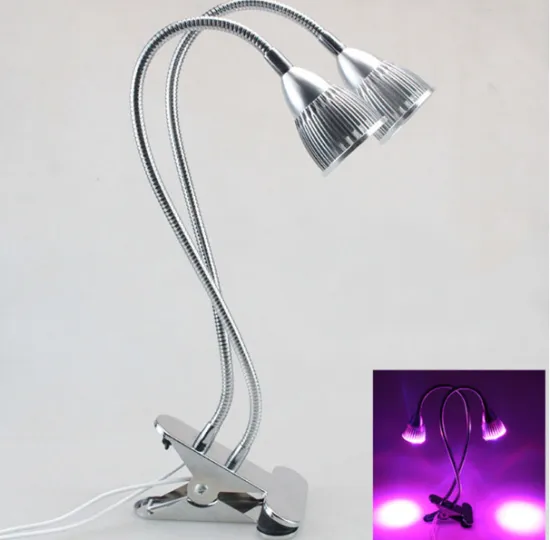 360 degree Adjustable Gooseneck 10w dual head led grow light for Indoor Plants/Plant Growing/ Greenhouse/ Gardening/Home/Office