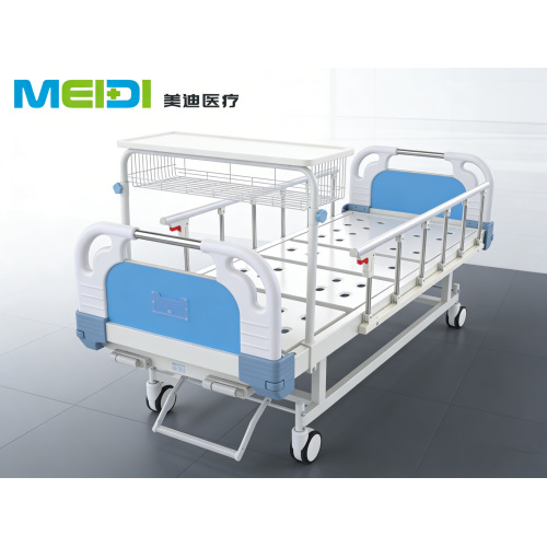 Cheap Two Function Hospital Bed with Punching Surface and Central Brake System