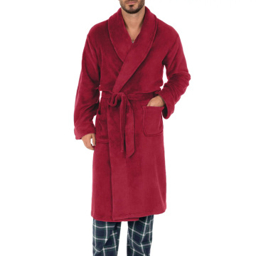 Mens Hotel Spa Bathrobes mens shawl collar fleece bathrobe custom luxury bathrobe Supplier
