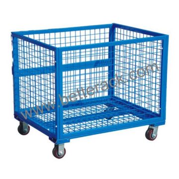 wire mesh container with wheel