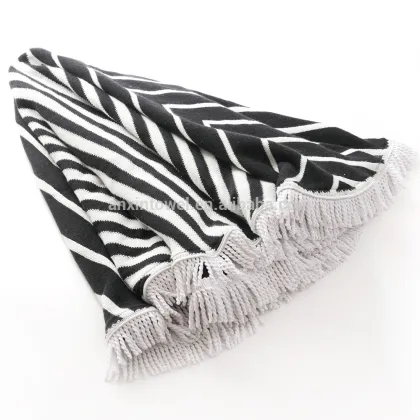 China Suppliers OEM Round Bach Towels with Fringe ,Round Blankets