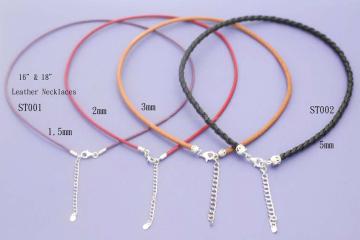 Silver with Leather Necklace