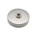 Round rare earth hard magnet with countersunk hole