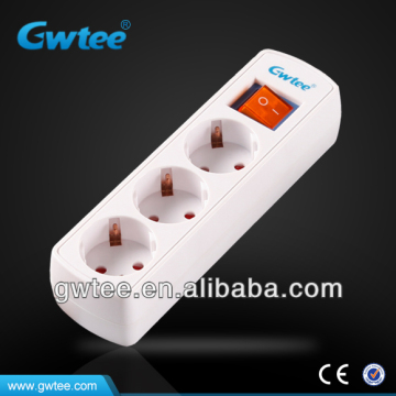3-way German style electrical socket with lighting switch GT-6143