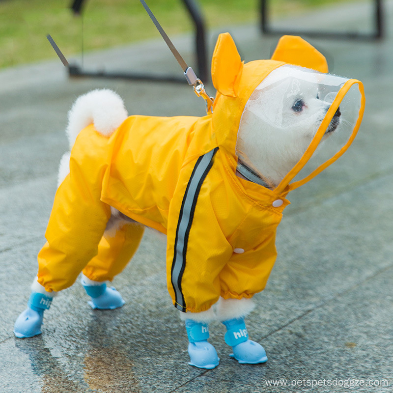 Pet Clothes Raincoat Four Feet Waterproof Pet Raincoat