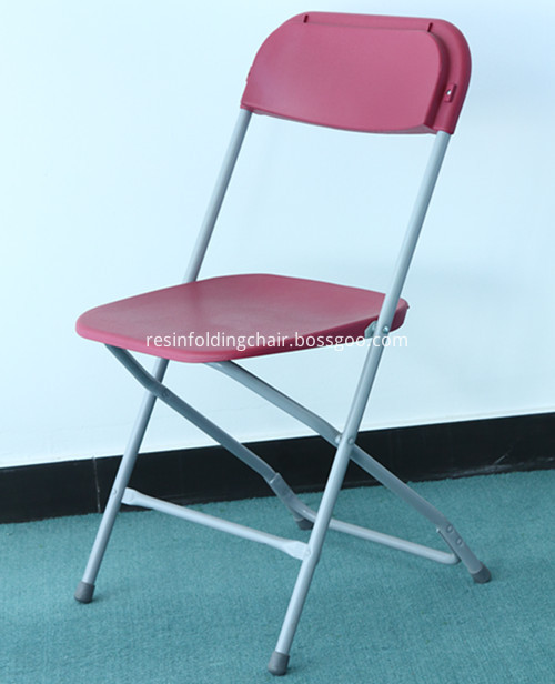 burgundy folding chair