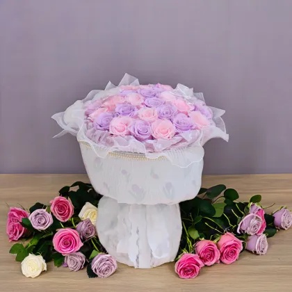 Yunnan Activelove Wholesale Purple Preserved Rose Bouquets for Gifts