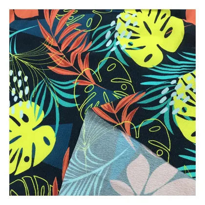 Factory Outlet Tropical Pattern Digital Printed Fuli Crepe Rayon Fabric for Clothes