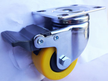 2'' display shevles total brake PU caster wheels