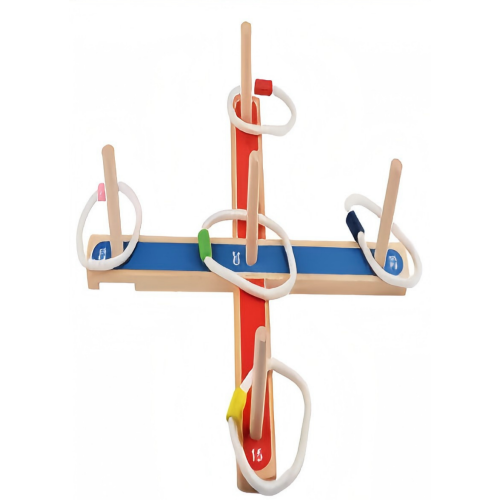 Jogo interativo de lançamento de argolas para diversão e habilidade