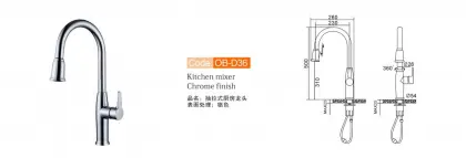 Deck Mounted Flexible Kitchen Faucet with Spray Head