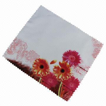 Microfiber Lens Cleaning Cloth with Heat Transfer Printing Logo, Customized Sizes Welcomed