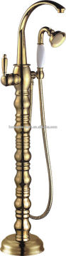 Gold PVD Free Standing Floor Mouted Bathtub Mixer Tap bathtub Faucet